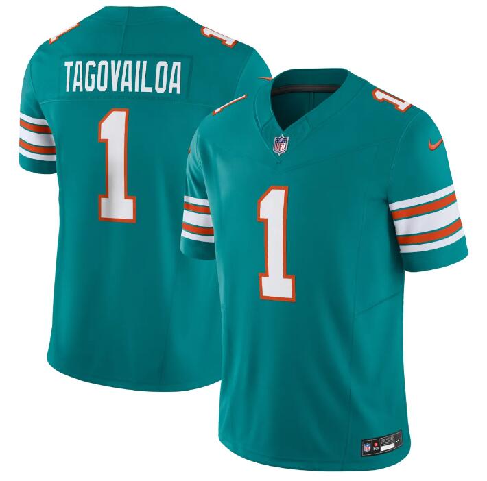 Youth Aqua Miami Dolphins #1 Tua Tagovailoa 2023 F.U.S.E Alternate Vapor Limited Stitched Football Jersey